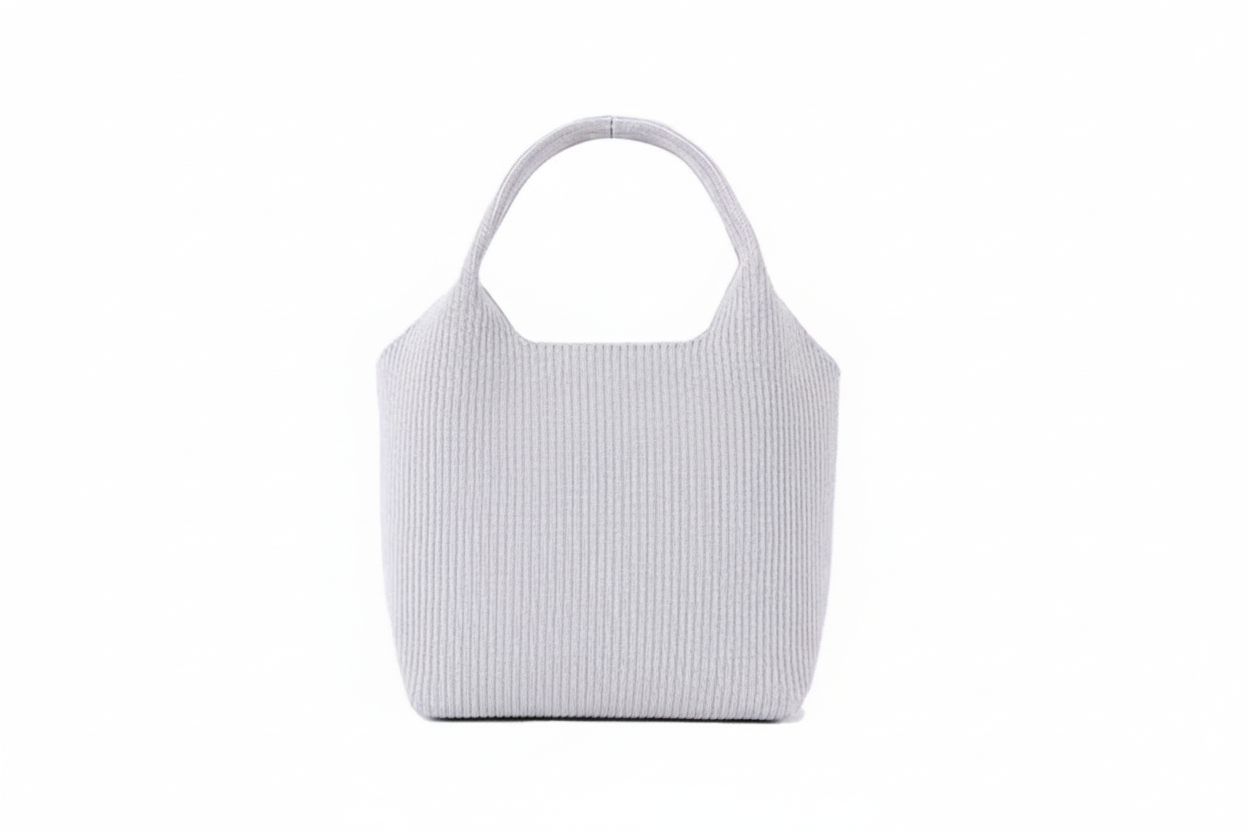 SEYOUSE Silver-Colored Vegetable Basket Bag Versatile, Durable, Simple Style with Elastic Closure Fabric