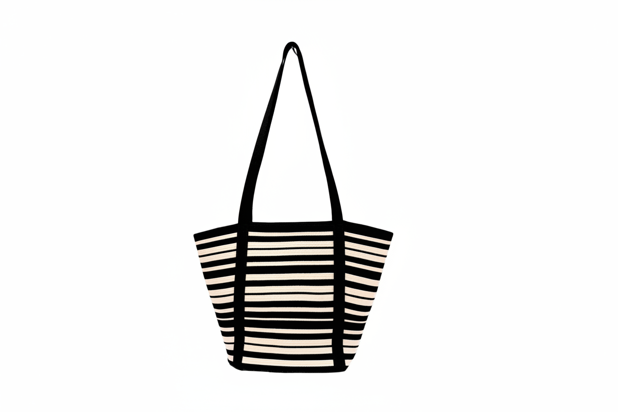 SEYOUSE Striped Contrast Color Patchwork High-End Luxury Handheld Beach Vacation Casual Tote Bag