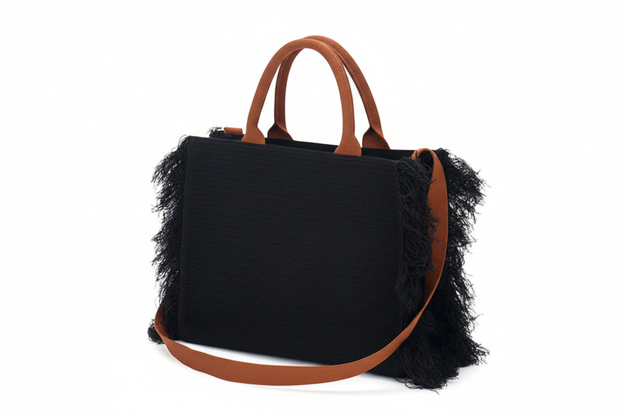 SEYOUSE Goddess Fashion and Elegance Handheld Fluffy Fringe Clutch Bag